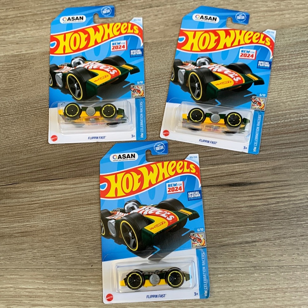 3 Hot Wheels Flippin Fast Car Fidget Spinner Racer Hotwheels New 2024 Asan